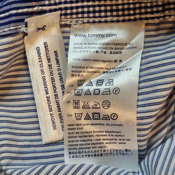 Tommy Hilfiger Boy's Blue Striped Long Sleeve Shirt - Size XL - Picture 10 of 10